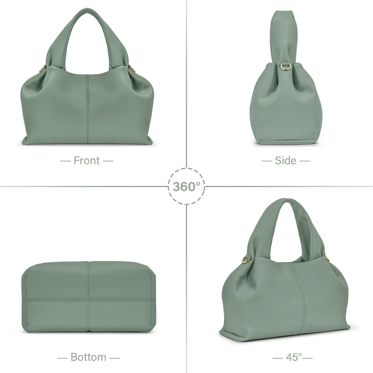 oscaurt Purses and Handbags for Women Trendy Dumpling Cloud Bag Chic PU Leather Tote Shoulder Bag with Removable Strap