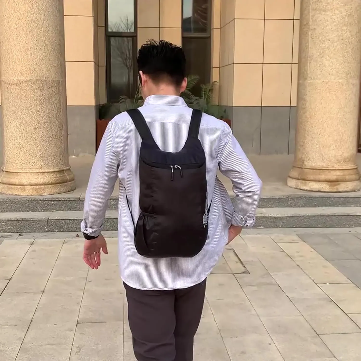 Outdoor Packable Backpack Lightweight Folding Rucking Backpacks Storage Travel Bag for Men Women Sports Daypacks(Grey)