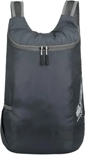 Outdoor Packable Backpack Lightweight Folding Rucking Backpacks Storage Travel Bag for Men Women Sports Daypacks(Grey)