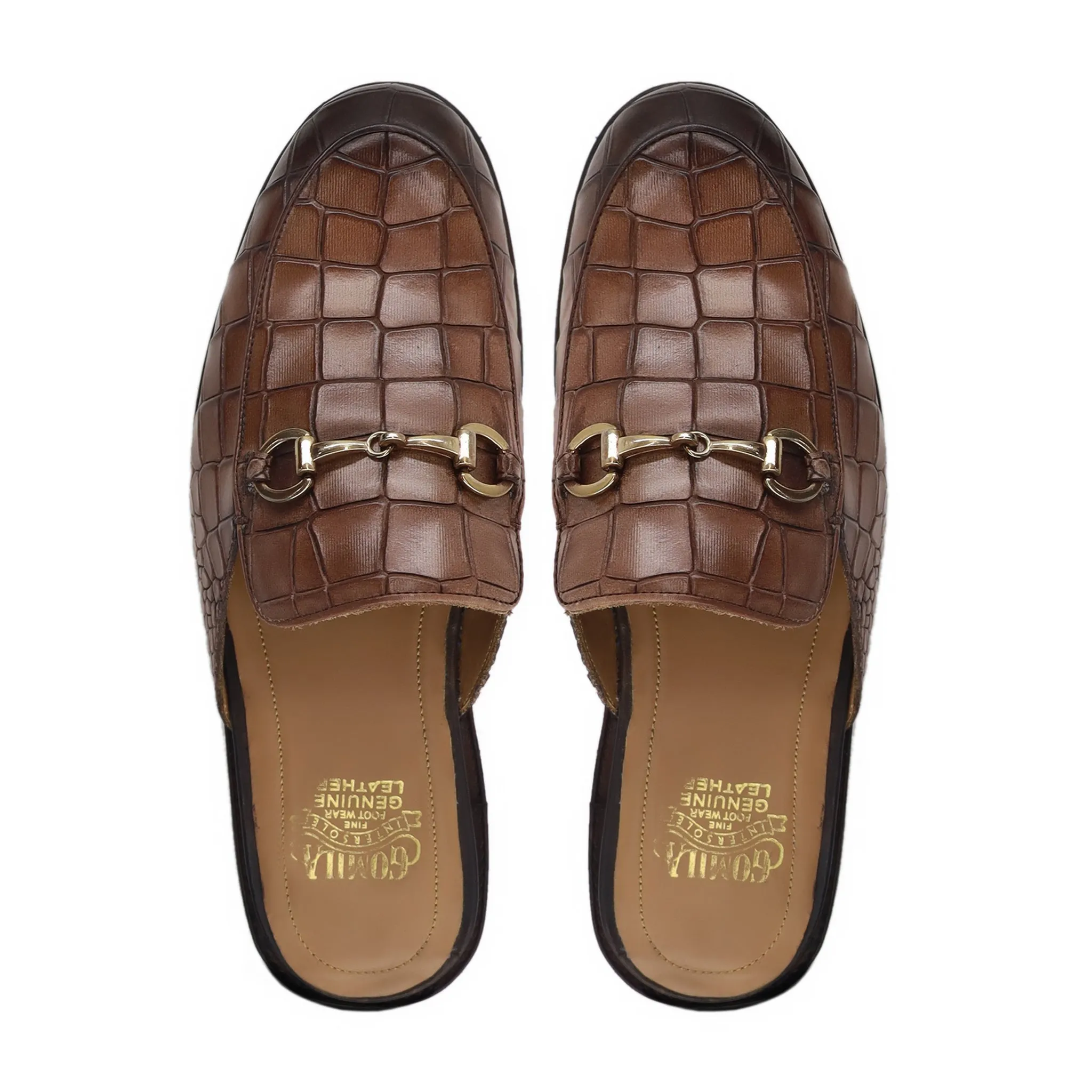 Percival - Men's Burnished Brown Calf Leather Slipper