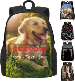 Personalized Backpack for Men, Custom Laptop Backpacks with Photo Text Image, Customize Work Backpack, Gifts for Men
