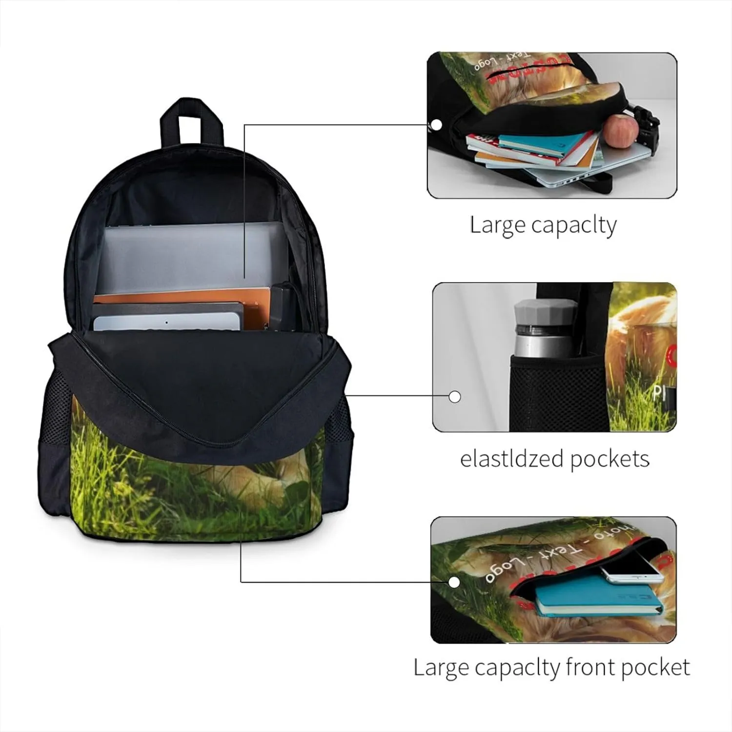 Personalized Backpack for Men, Custom Laptop Backpacks with Photo Text Image, Customize Work Backpack, Gifts for Men