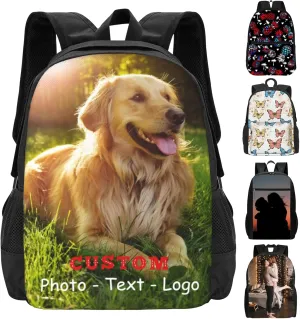 Personalized Backpack for Men, Custom Laptop Backpacks with Photo Text Image, Customize Work Backpack, Gifts for Men