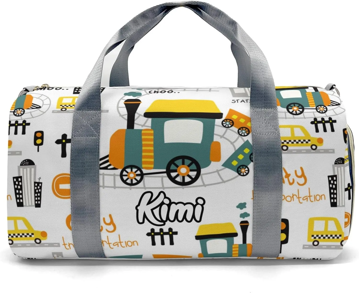 Personalized Transportation Choo Train Cartoon Custom Multi-functional Travel Bag, Unisex Portable Duffel Bag, Short Distance Travel Assistant