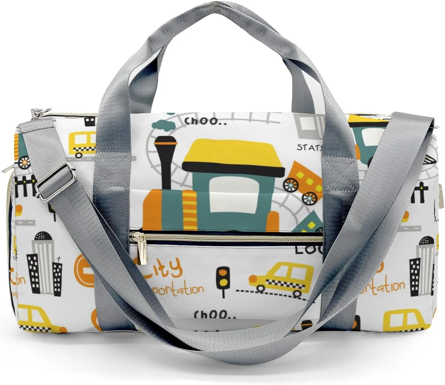 Personalized Transportation Choo Train Cartoon Custom Multi-functional Travel Bag, Unisex Portable Duffel Bag, Short Distance Travel Assistant