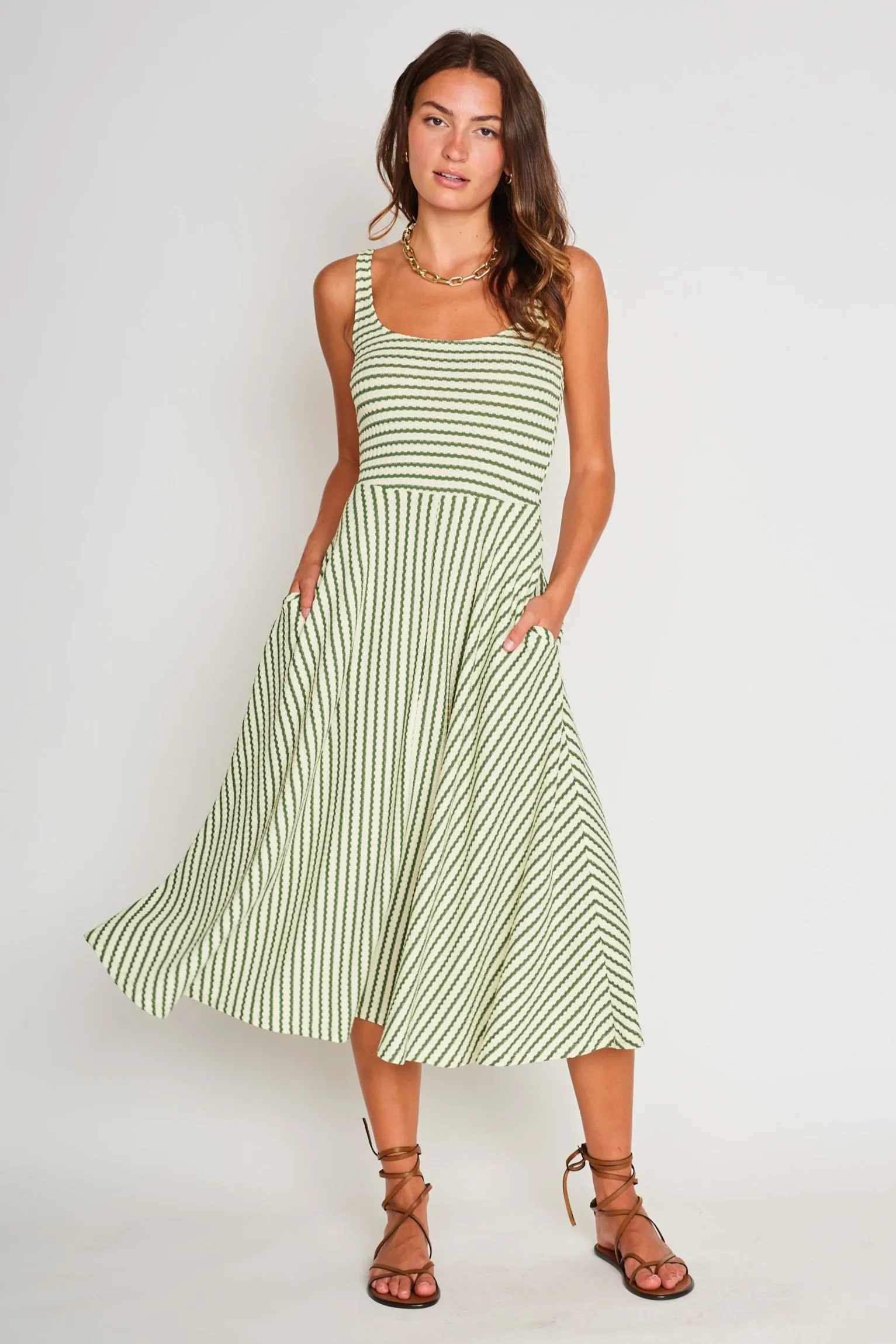 Pistachio Cream Sleeveless Audrey Dress