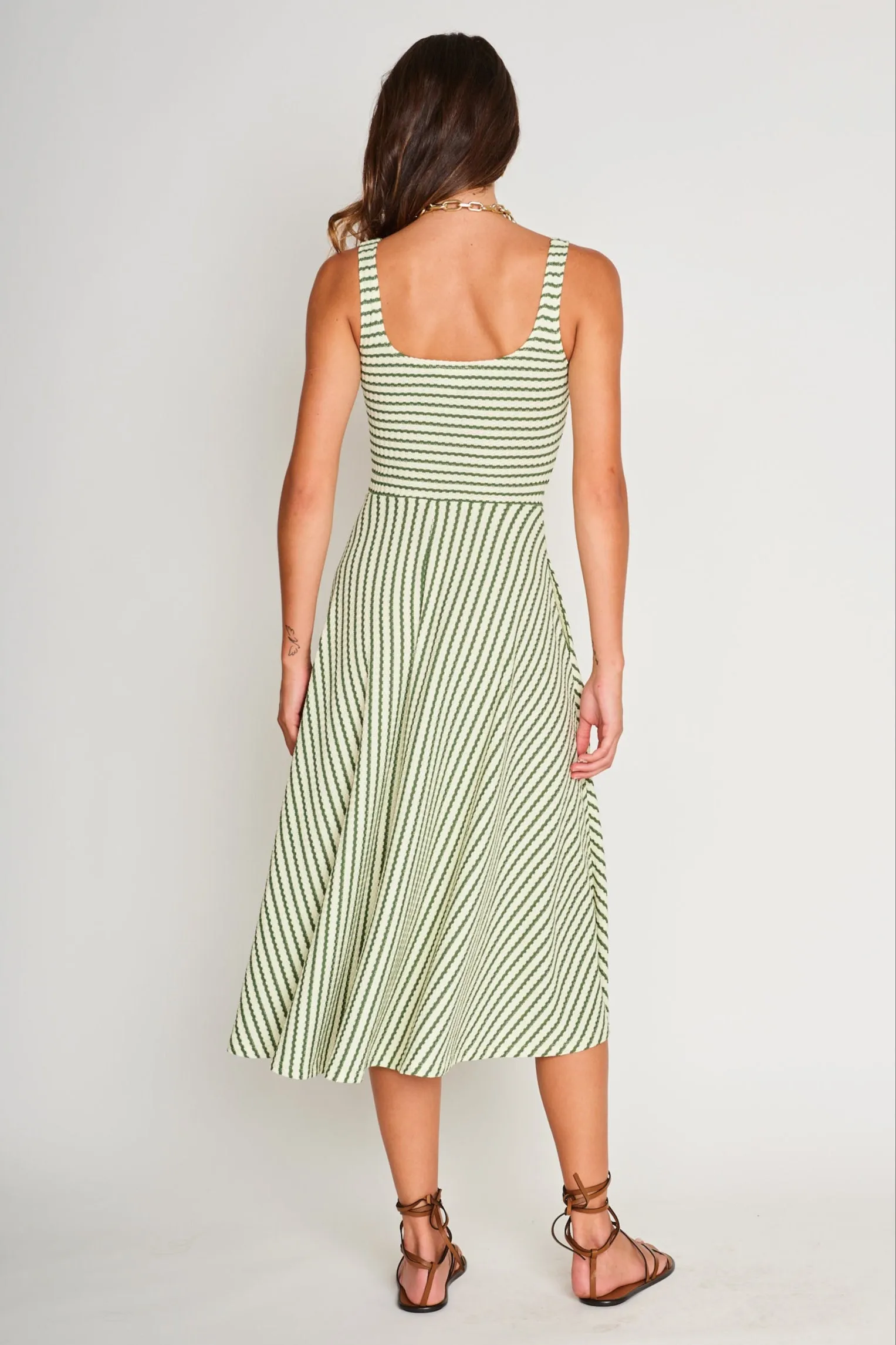 Pistachio Cream Sleeveless Audrey Dress