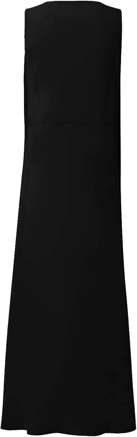 Plus Size Summer Dresses for Women 2025, Sleeveless Casual Cotten Linen Maxi Dress Hawaii Tropical Beach Tank Dress