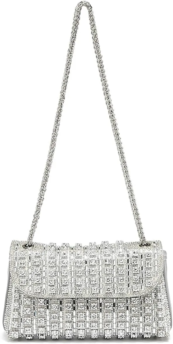 Pocadri Chic Clutch Purses for Women Rhinestone Evening Bag Shoulder Crossbody Bag with Chain for Bridal Wedding Party Dressy