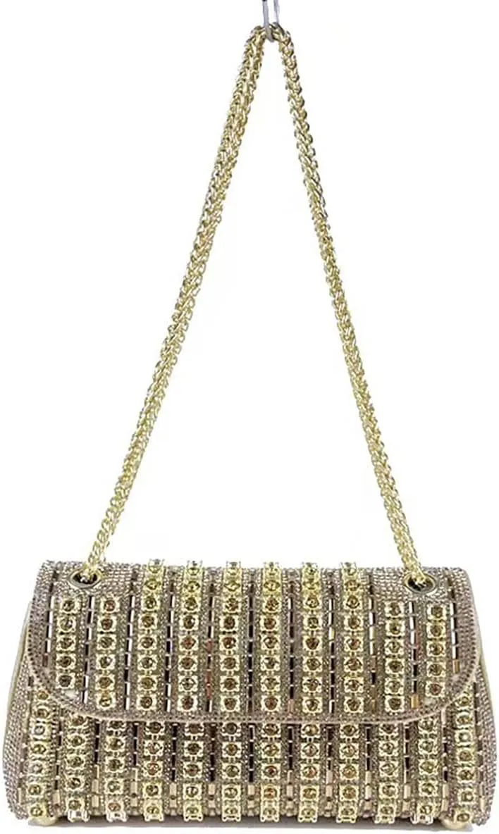Pocadri Chic Clutch Purses for Women Rhinestone Evening Bag Shoulder Crossbody Bag with Chain for Bridal Wedding Party Dressy