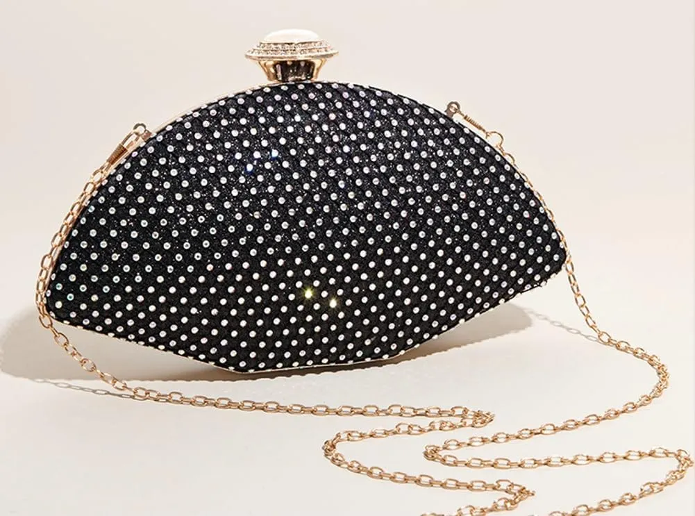Pocadri Women Evening Handbag Rhinestone Crystal Clutch Purses Elegant Formal Evening Bag Party Bridal Clutch