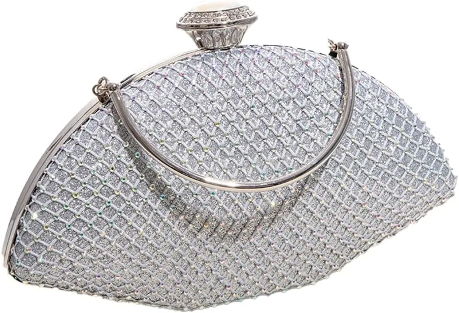 Pocadri Women Evening Handbag Rhinestone Crystal Clutch Purses Elegant Formal Evening Bag Party Bridal Clutch