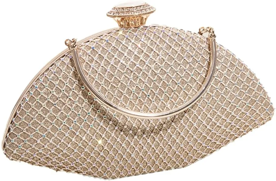 Pocadri Women Evening Handbag Rhinestone Crystal Clutch Purses Elegant Formal Evening Bag Party Bridal Clutch