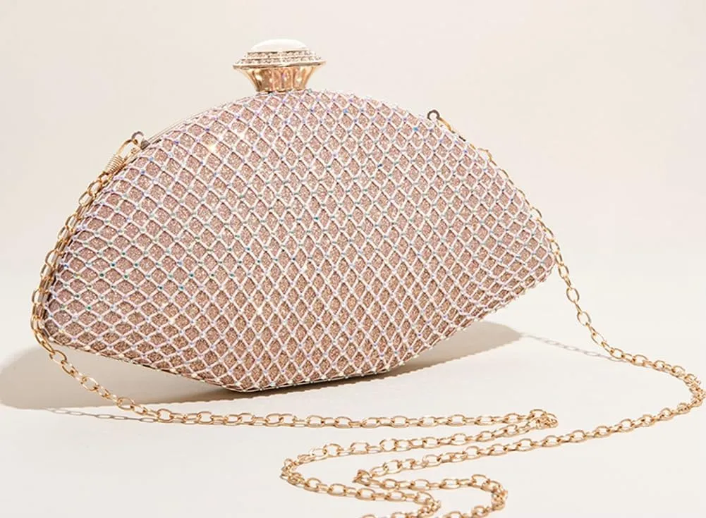Pocadri Women Evening Handbag Rhinestone Crystal Clutch Purses Elegant Formal Evening Bag Party Bridal Clutch