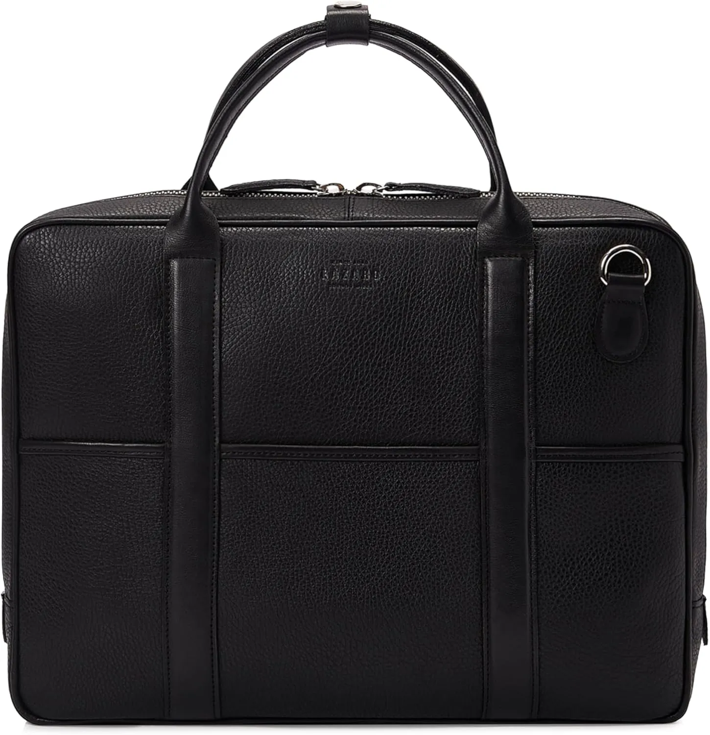 Premium Leather Briefcase for Men - Business Laptop Bag | Handmade Full Grain Leather Messenger Bag | Easily Fits 15 Inch Laptop | Perfect for Travel and Work | Black