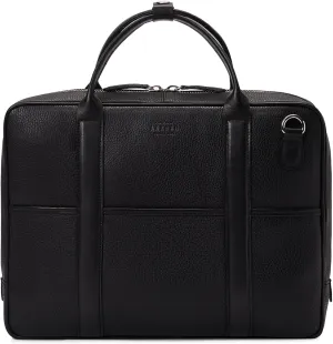 Premium Leather Briefcase for Men - Business Laptop Bag | Handmade Full Grain Leather Messenger Bag | Easily Fits 15 Inch Laptop | Perfect for Travel and Work | Black