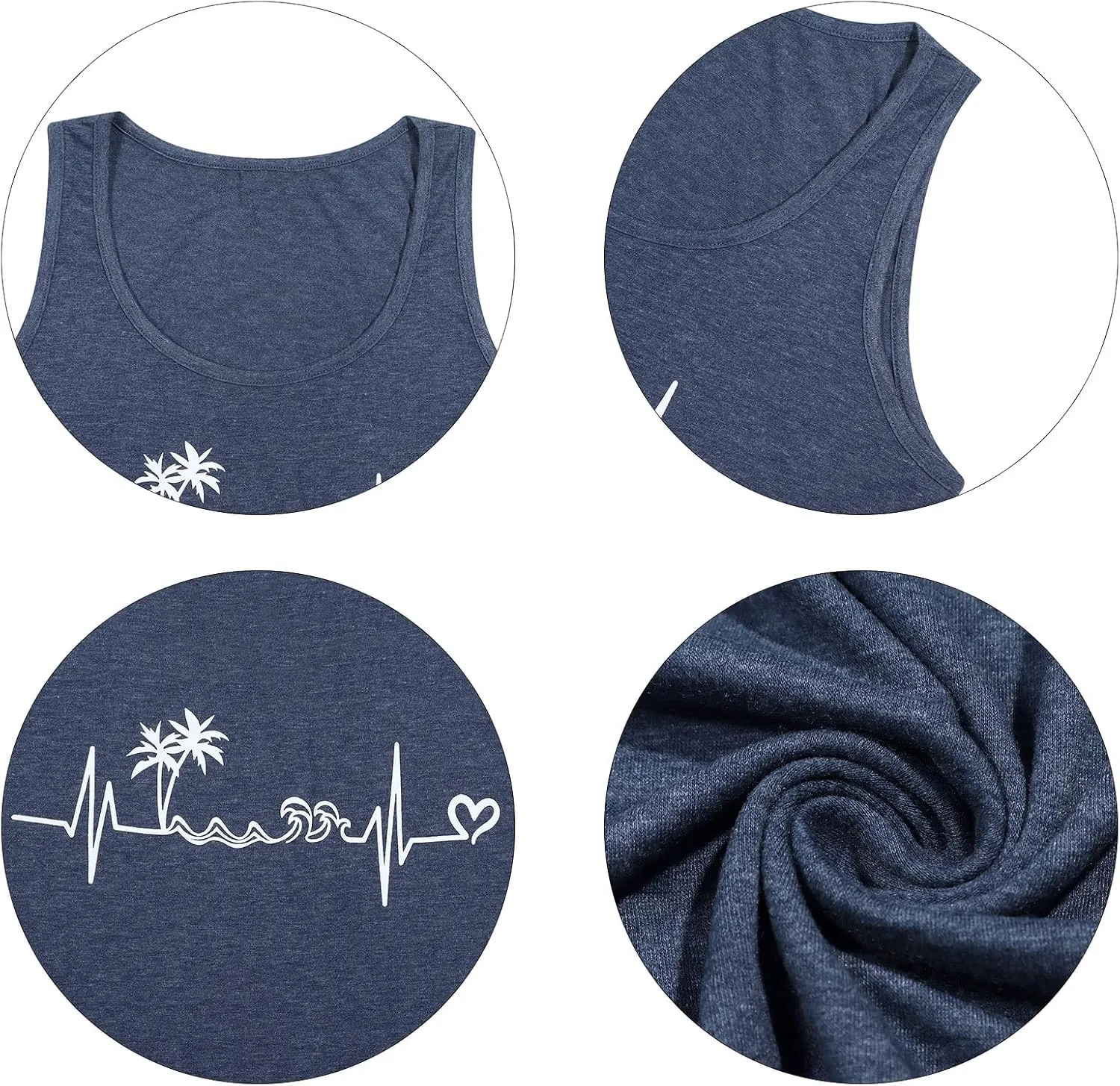 QLIPIN Beach Dress Women: Hawaiian Coconut Tree Tropical Sundress - Summer Hawaii Beachy Sleeveless Tank Dress