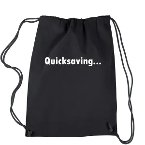 Quicksaving Funny Gamer Drawstring Backpack