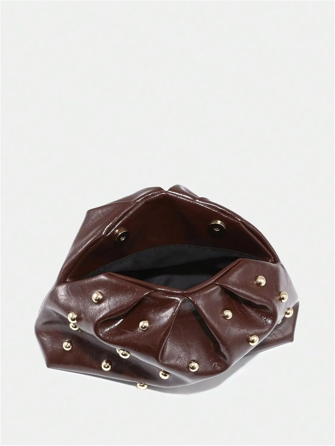 QWINEE Women's Elegant Studded Clutch Bag Magnet Ruched Bags Retro Vintage Evening Handbag