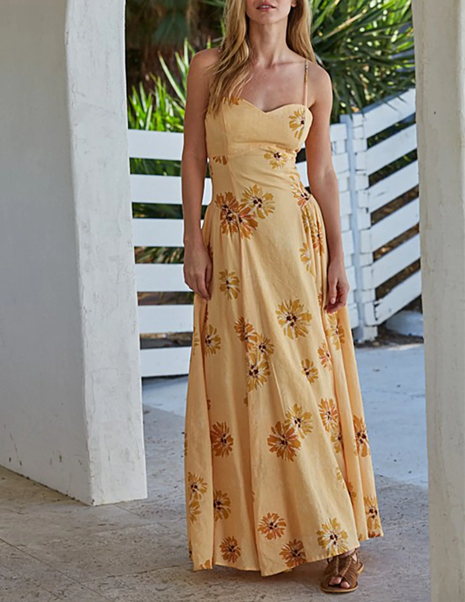 Ramona Honey Floral Maxi Dress