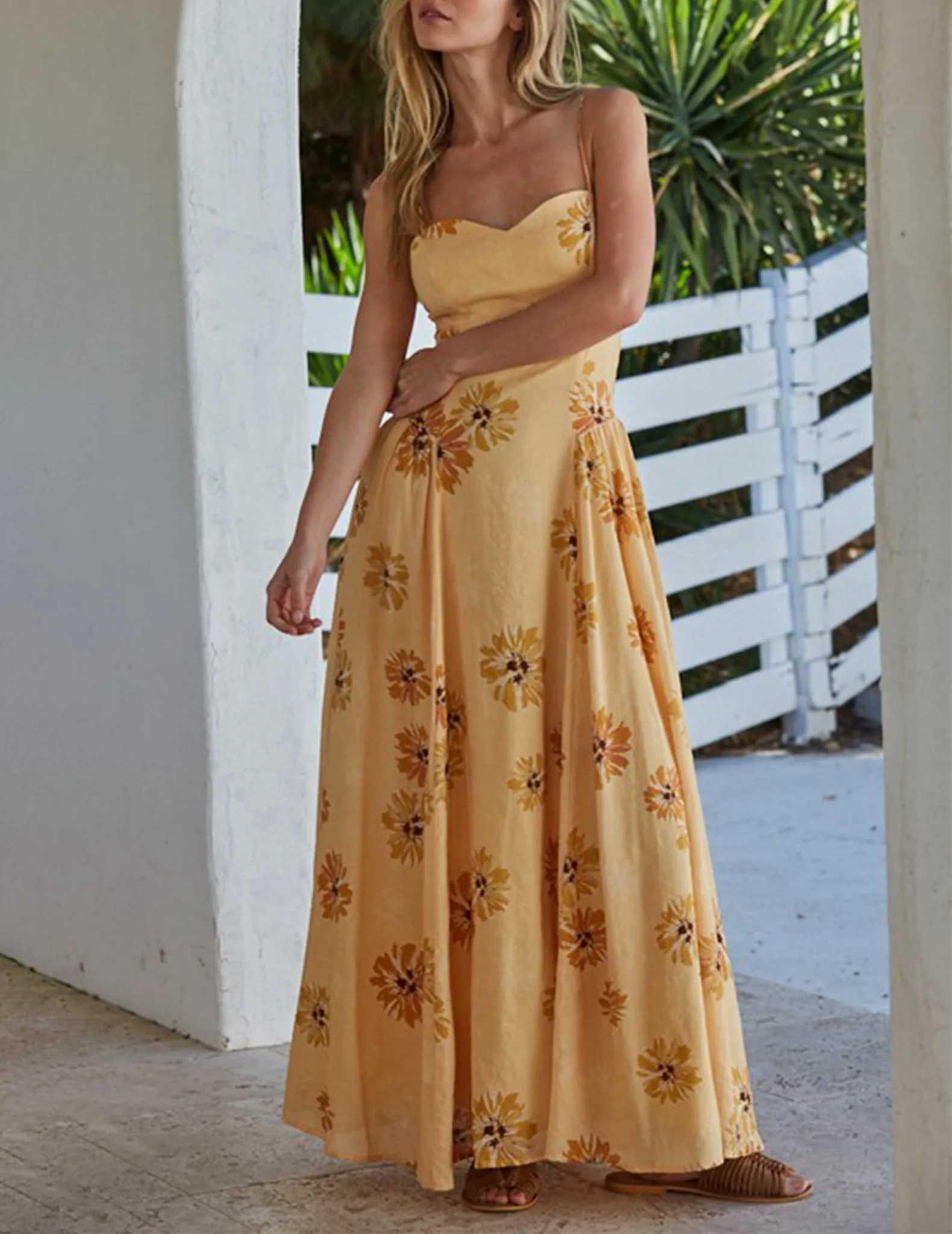 Ramona Honey Floral Maxi Dress