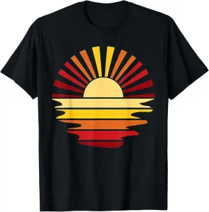 Retro Sun Rays Reflection Vintage Retro Sunshine Sunset T-Shirt