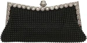 Rhinestone Bags Evening Gold Clutch Bag Glitter Bead Elegant Woman Party Bags Vintage Bridal Purse Silver Handbags Night Bag
