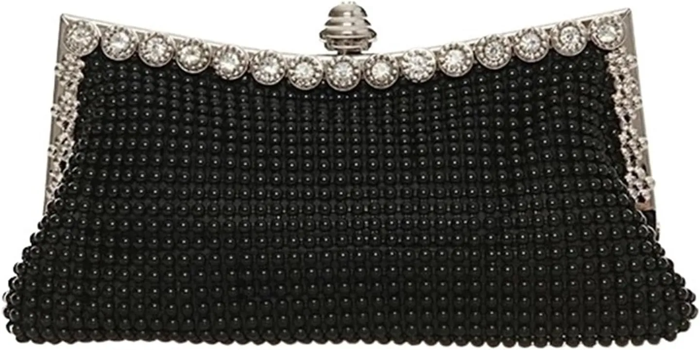 Rhinestone Bags Evening Gold Clutch Bag Glitter Bead Elegant Woman Party Bags Vintage Bridal Purse Silver Handbags Night Bag