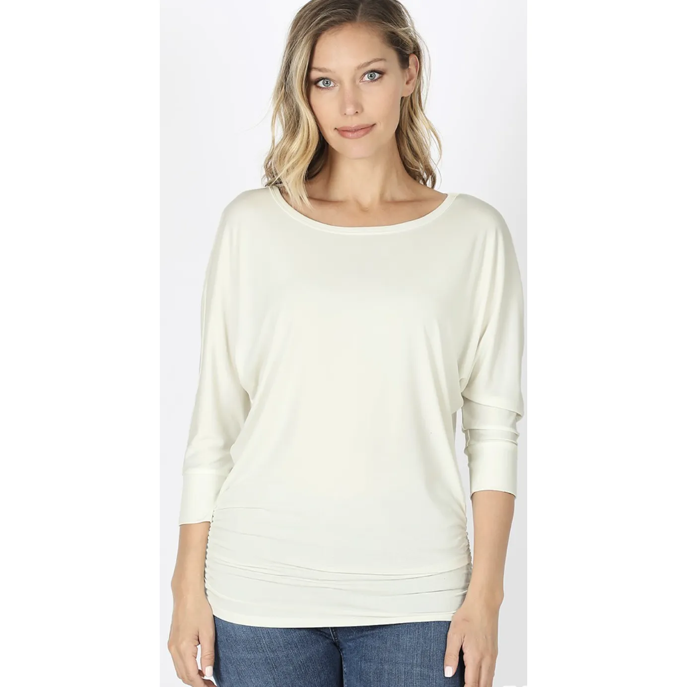 Ruched Dolman Sleeve Top