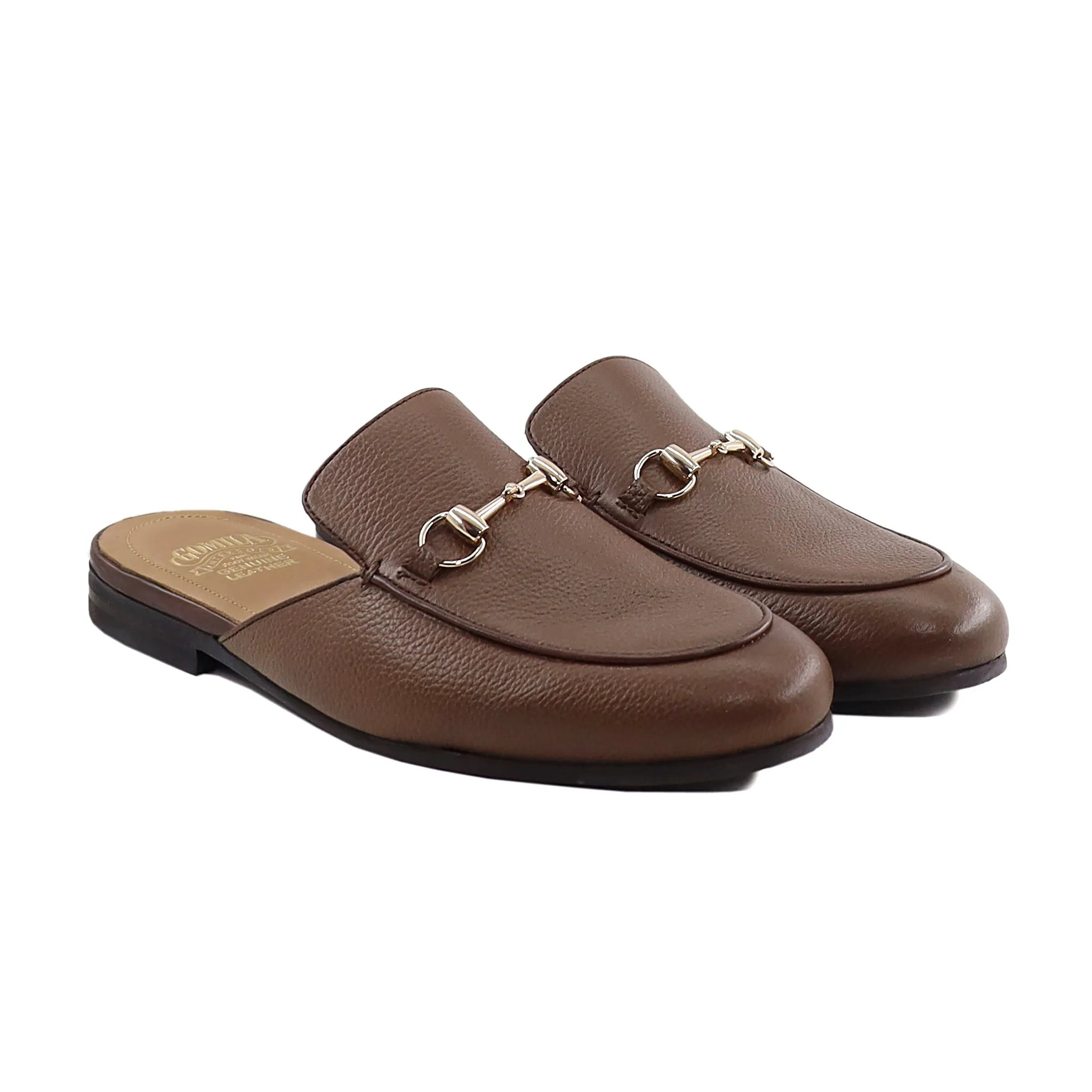 Selyse - Men's Brown Pebble Grain Leather Slipper