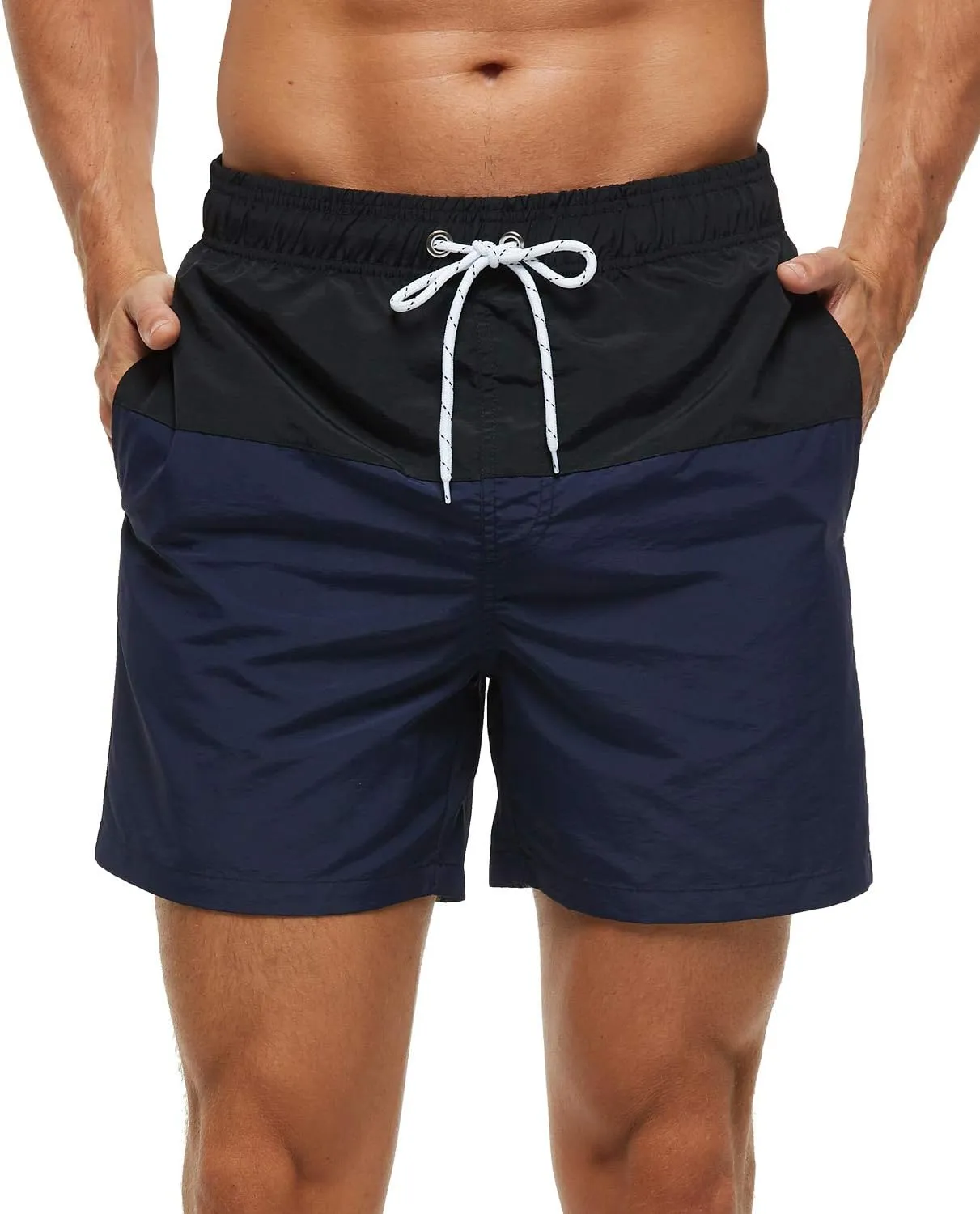 SILKWORLD Men's Swim Trunks Quick Dry Beach Shorts with Pockets