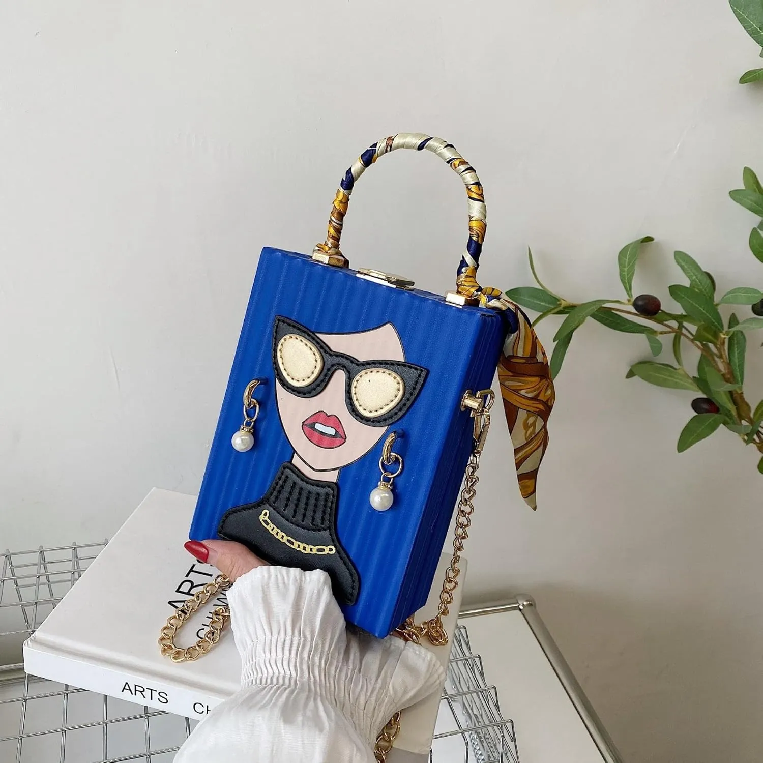Sister Amy Funky 3D Lady Face PU Leather Handbag - Multi-Functional Top Handle Satchel, Tote, and Crossbody Shoulder Bag