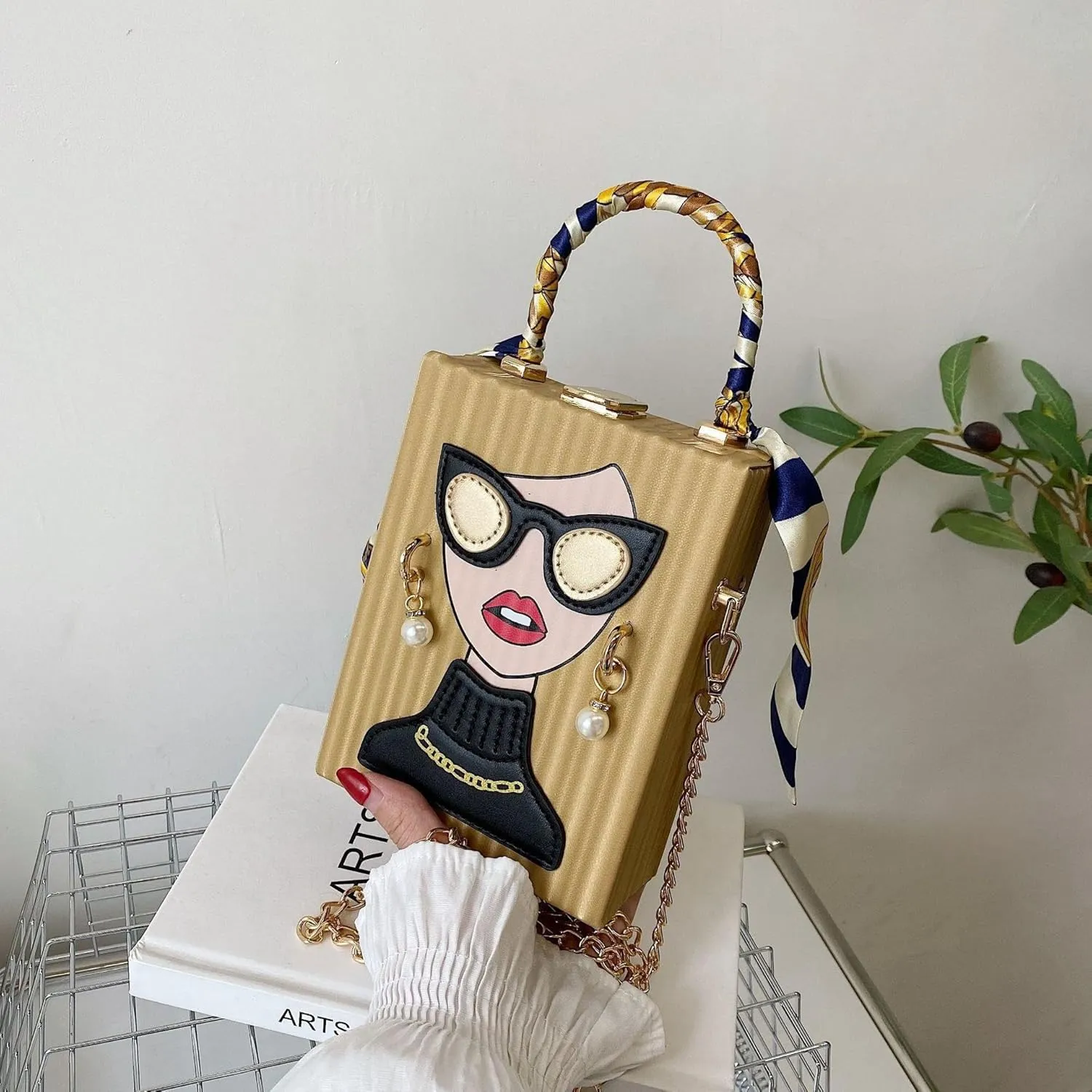 Sister Amy Funky 3D Lady Face PU Leather Handbag - Multi-Functional Top Handle Satchel, Tote, and Crossbody Shoulder Bag