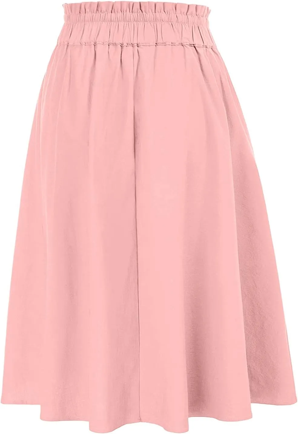 Skirts for Women High Waist A-Line Midi Skirt with Tie Waist, Functional and Stylish for Casual or Work Wear