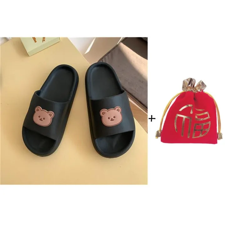 Slippers with Bear Logo for Women