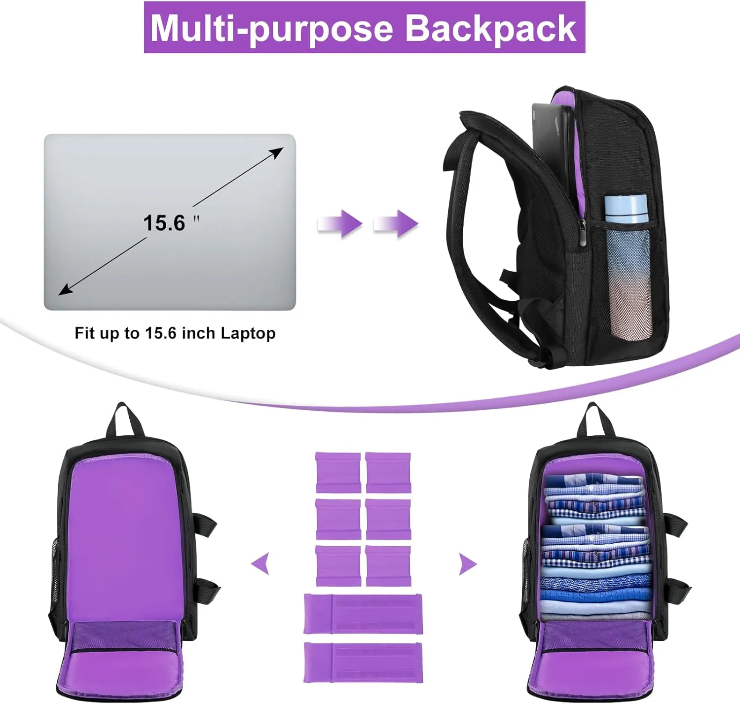 Small Camera Backpack, DSLR/SLR/Mirrorless Photographers Camera Bag, Multi-Functional Waterproof Camera Case for Women Men, with Canon/Nikon/Sony, Gray