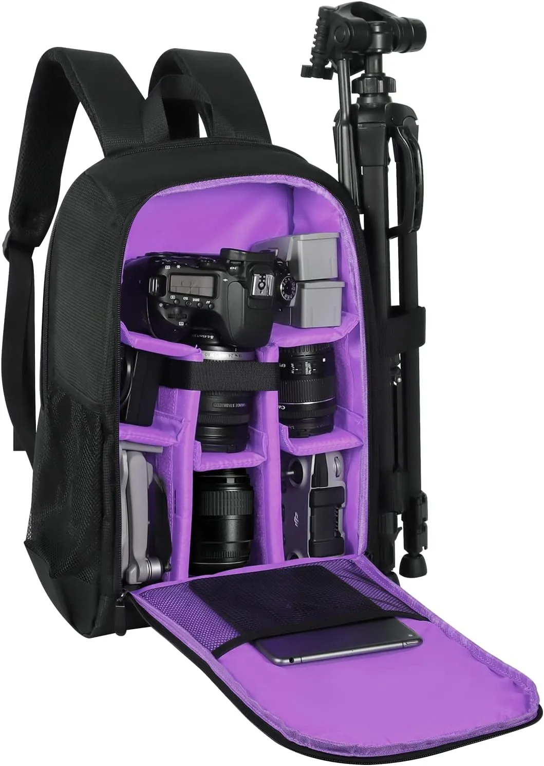 Small Camera Backpack, DSLR/SLR/Mirrorless Photographers Camera Bag, Multi-Functional Waterproof Camera Case for Women Men, with Canon/Nikon/Sony, Gray