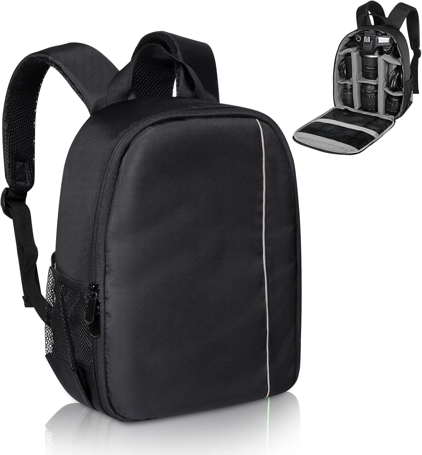 Small Camera Backpack, DSLR/SLR/Mirrorless Photographers Camera Bag, Multi-Functional Waterproof Camera Case for Women Men, with Canon/Nikon/Sony, Gray