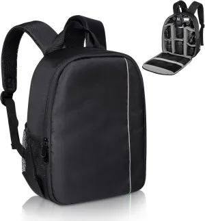 Small Camera Backpack, DSLR/SLR/Mirrorless Photographers Camera Bag, Multi-Functional Waterproof Camera Case for Women Men, with Canon/Nikon/Sony, Gray