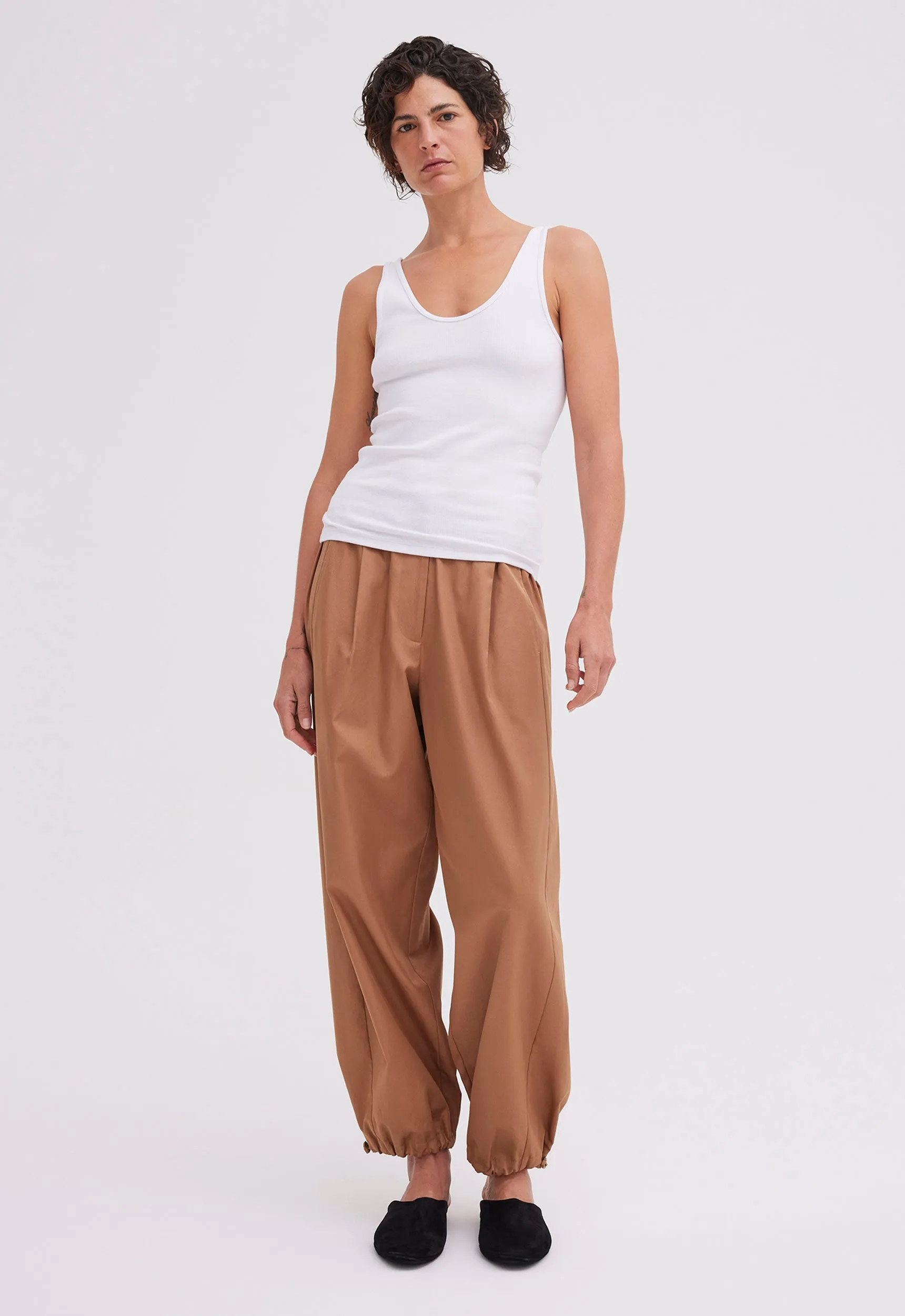 Sonnet Ribbed Cotton Tank - White