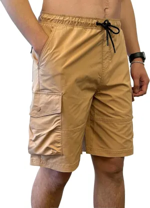Southpole Men's Tech Woven Nylon Cargo Shorts, Quick Dry, Lightweight, Adjustable Waist