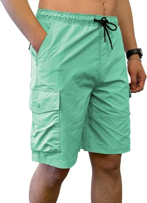 Southpole Men's Tech Woven Nylon Cargo Shorts, Quick Dry, Lightweight, Adjustable Waist