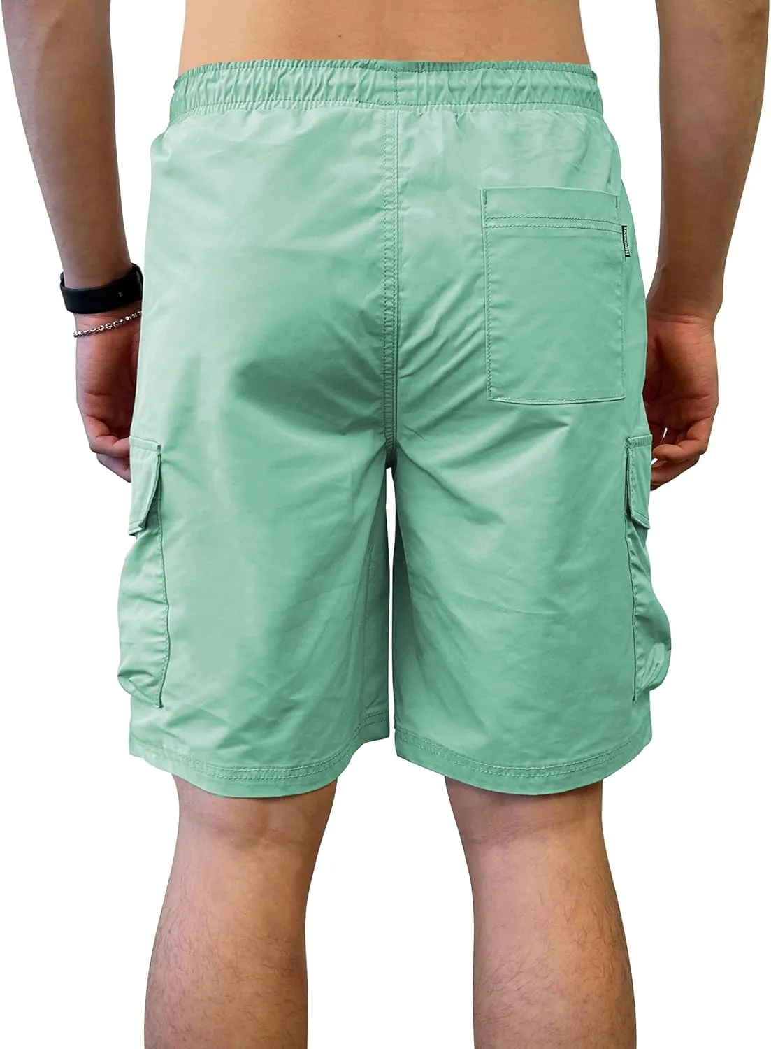 Southpole Men's Tech Woven Nylon Cargo Shorts, Quick Dry, Lightweight, Adjustable Waist