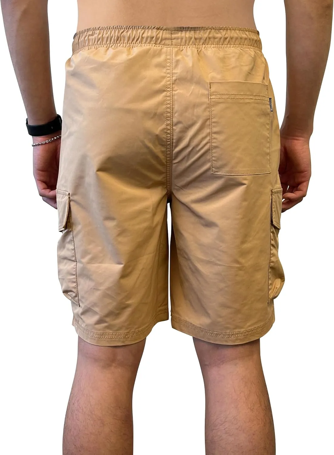 Southpole Men's Tech Woven Nylon Cargo Shorts, Quick Dry, Lightweight, Adjustable Waist
