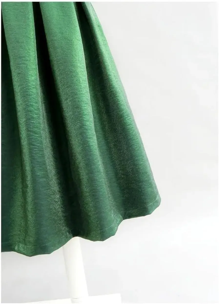 Spring Summer Elegant Women Skirts Office Ladies Casual Loose A-Line High Waist Solid Color Midi Skirt