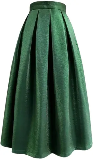 Spring Summer Elegant Women Skirts Office Ladies Casual Loose A-Line High Waist Solid Color Midi Skirt