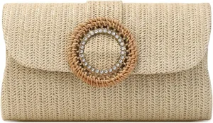 Straw Clutch Purses for Women Evening/Wedding Chic Bag Woven Beach Purse Vacation Handbags for Summer
