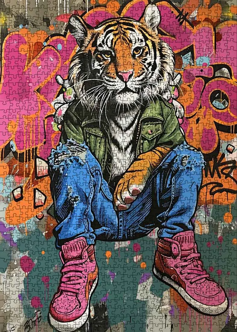 Street Style Tiger Jigsaw Puzzle