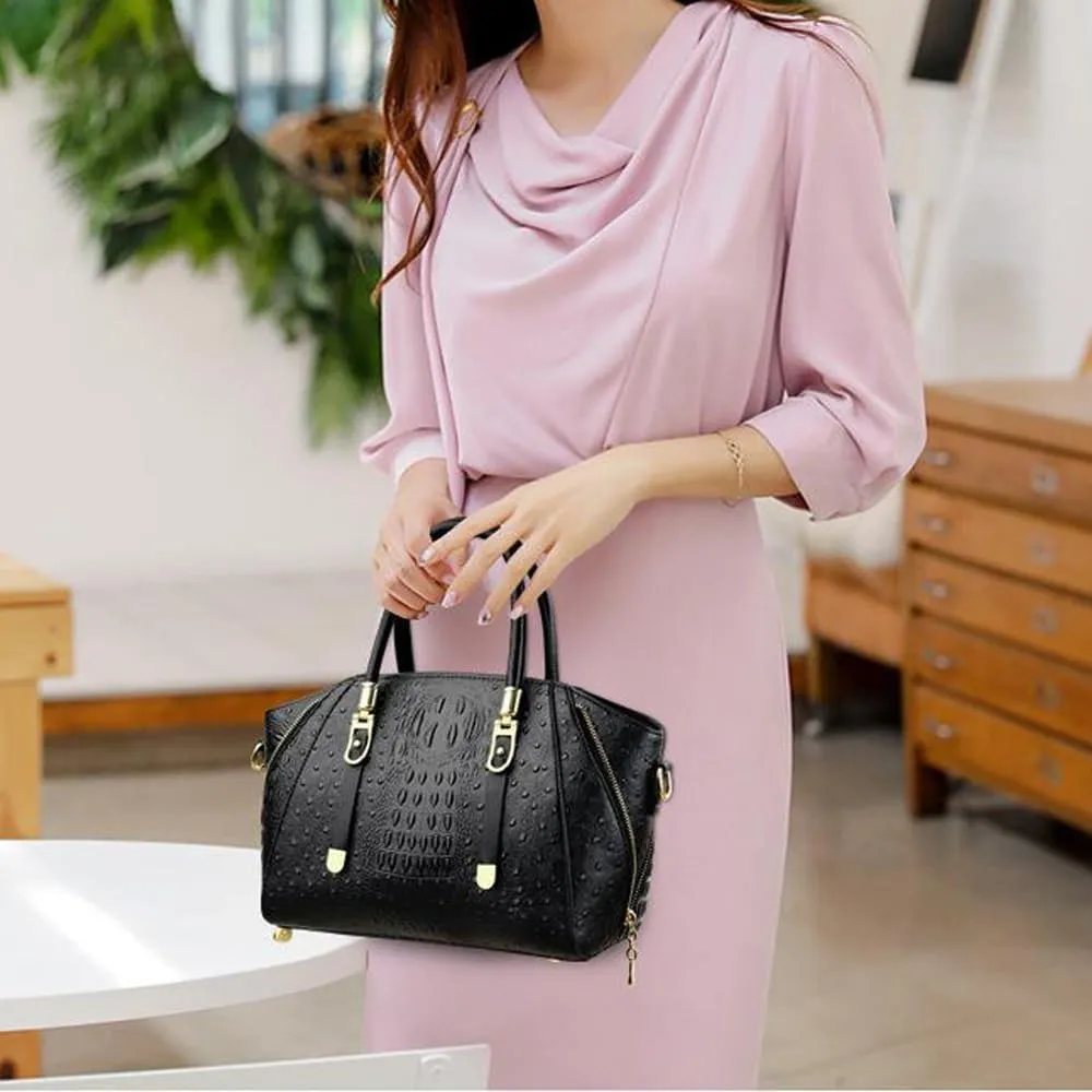 Stylish Handbags for Women PU Leather Satchel Bags Shoulder Bag Top Handle Handbag Ladies Work Purse Zipper Totes