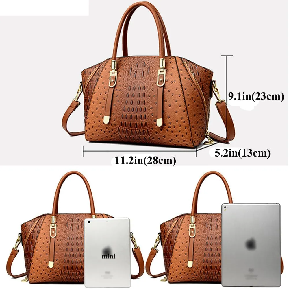 Stylish Handbags for Women PU Leather Satchel Bags Shoulder Bag Top Handle Handbag Ladies Work Purse Zipper Totes